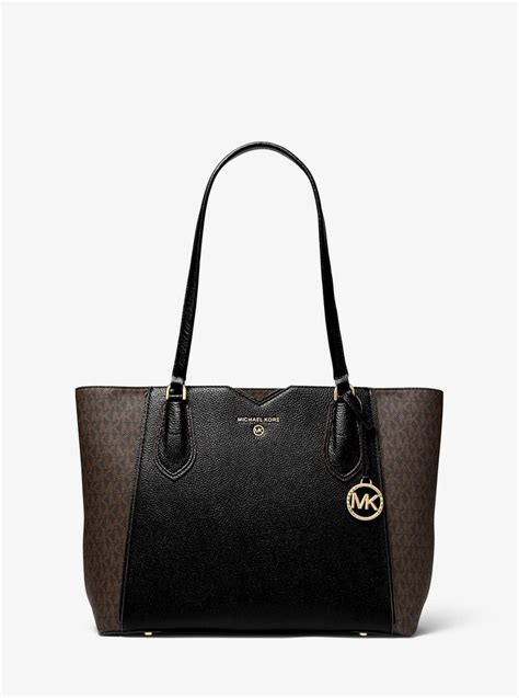 michael michael kors hayes pebble leather tote|Mae Medium Pebbled Leather Tote Bag .